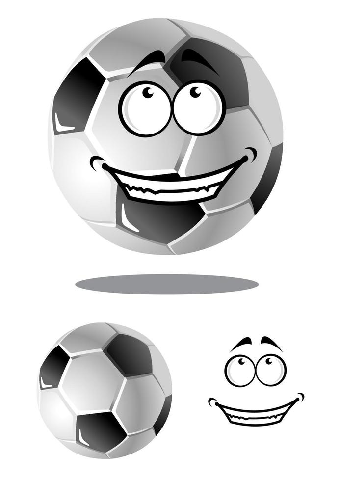 glücklicher karikaturfußball oder fußballball vektor