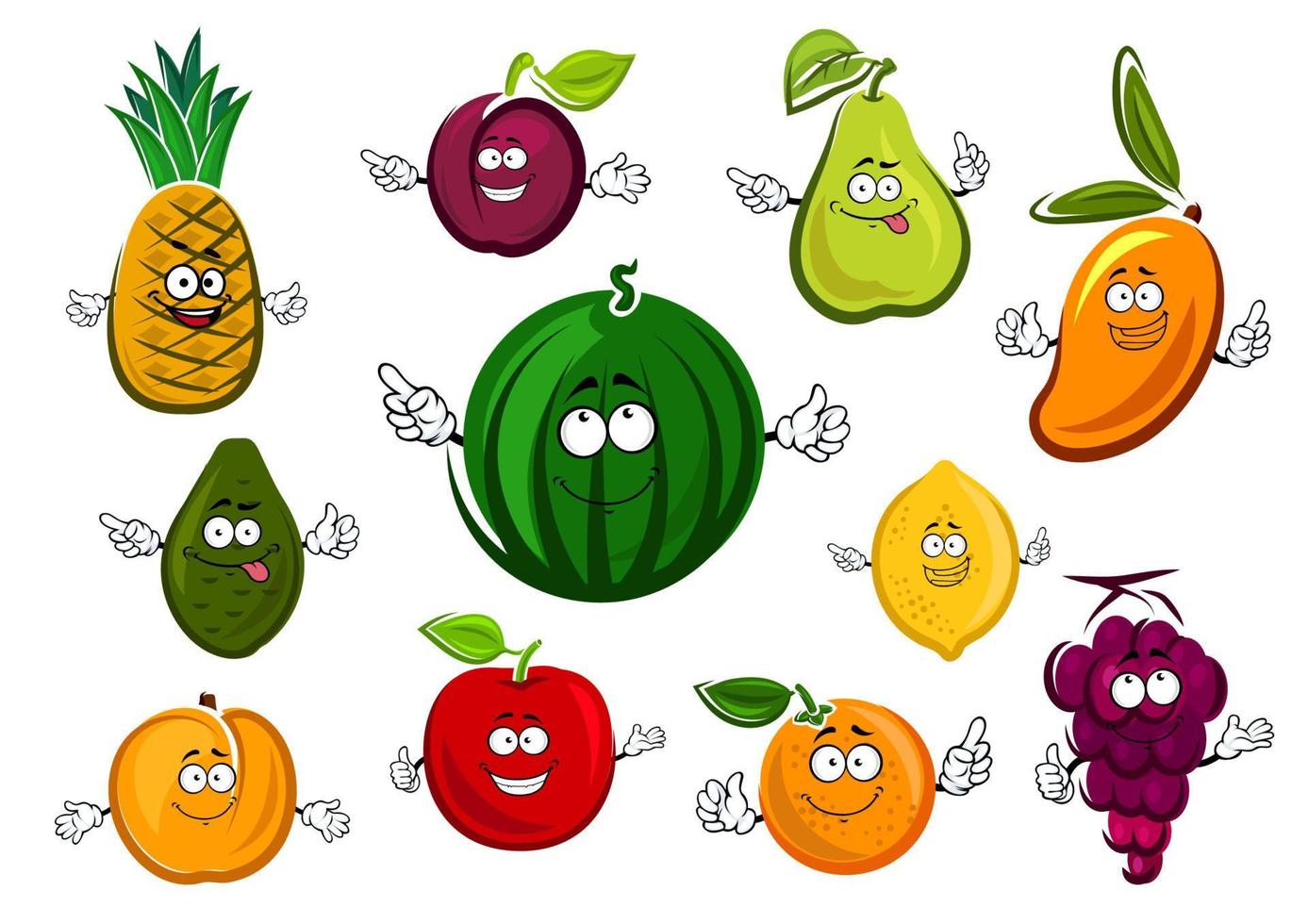 Cartoon-Garten und tropische Früchte vektor