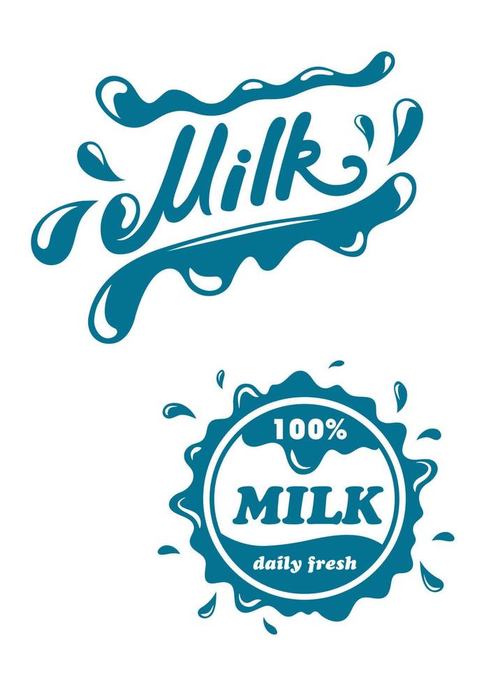 Symbole für frische Milch vektor
