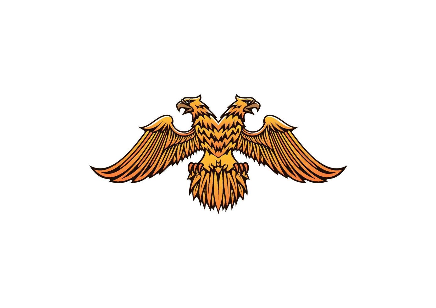 doppelköpfiger goldener Reichsadler vektor