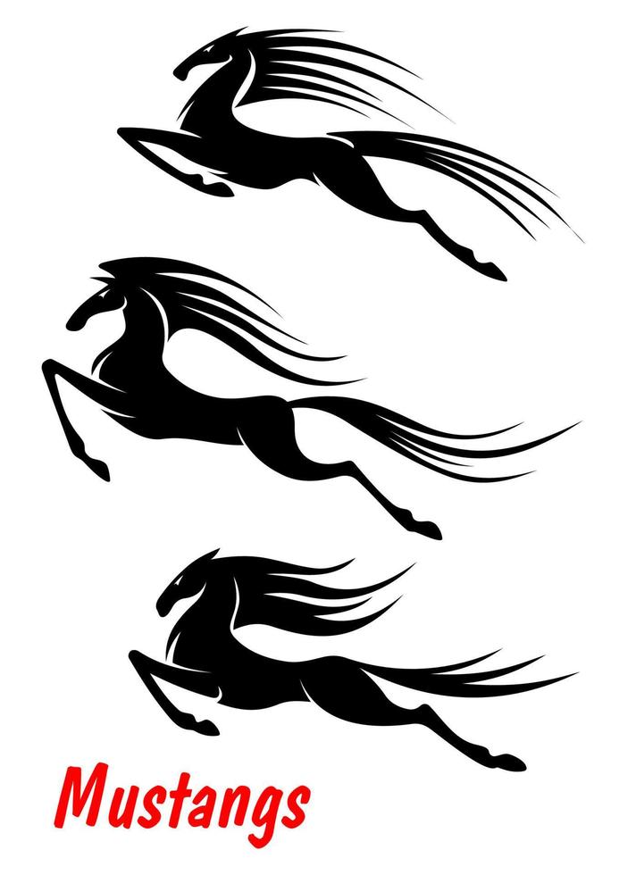 Wildpferd-Mustangs und Hengste vektor