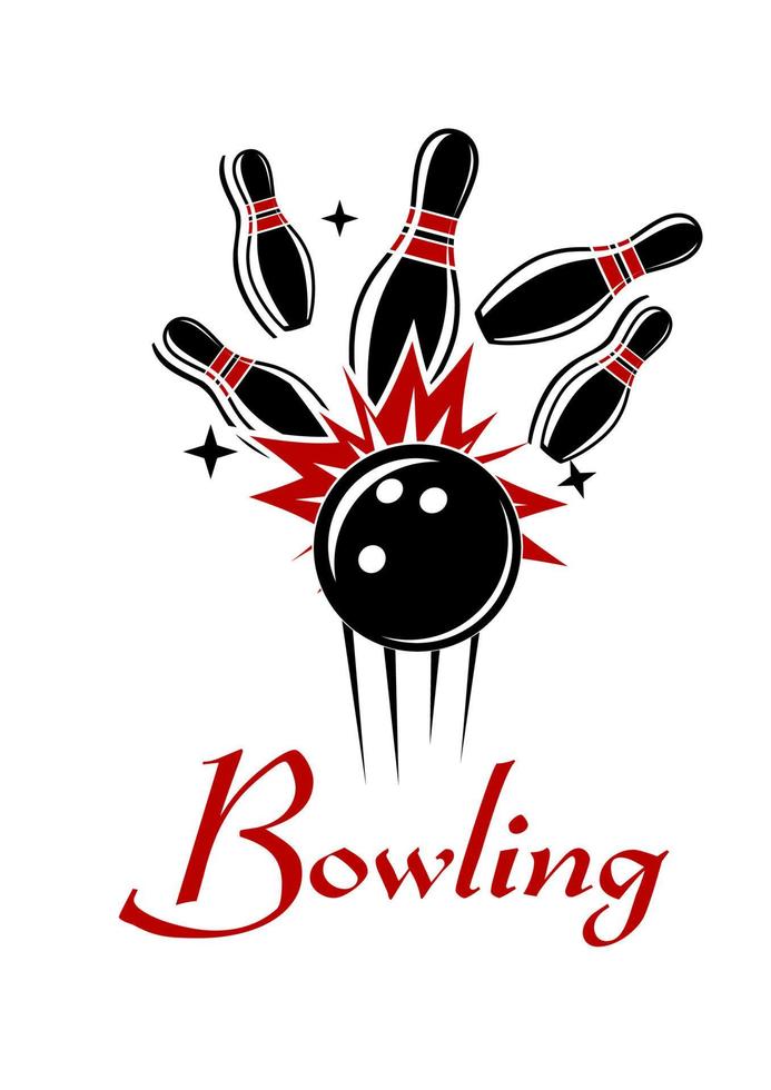 Bowling-Emblem oder Logo vektor
