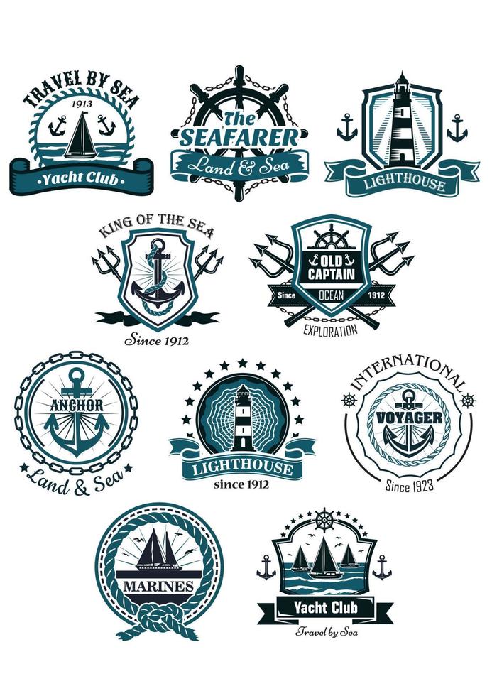 marine Embleme und Banner vektor