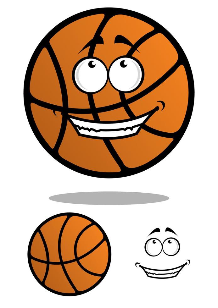 Cartoon klassischer orangefarbener Basketballball vektor