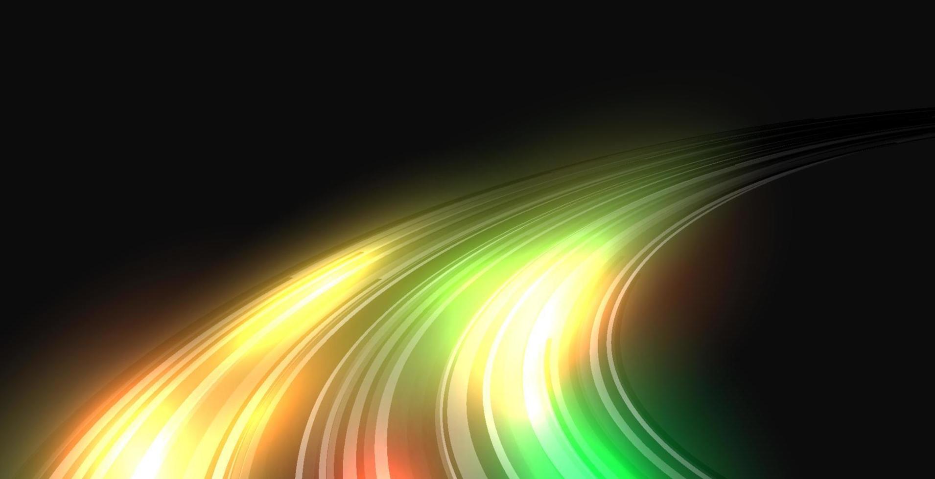 färgglada ljusspår, långtidsexponeringseffekt för rörelseoskärpa. vektor illustration