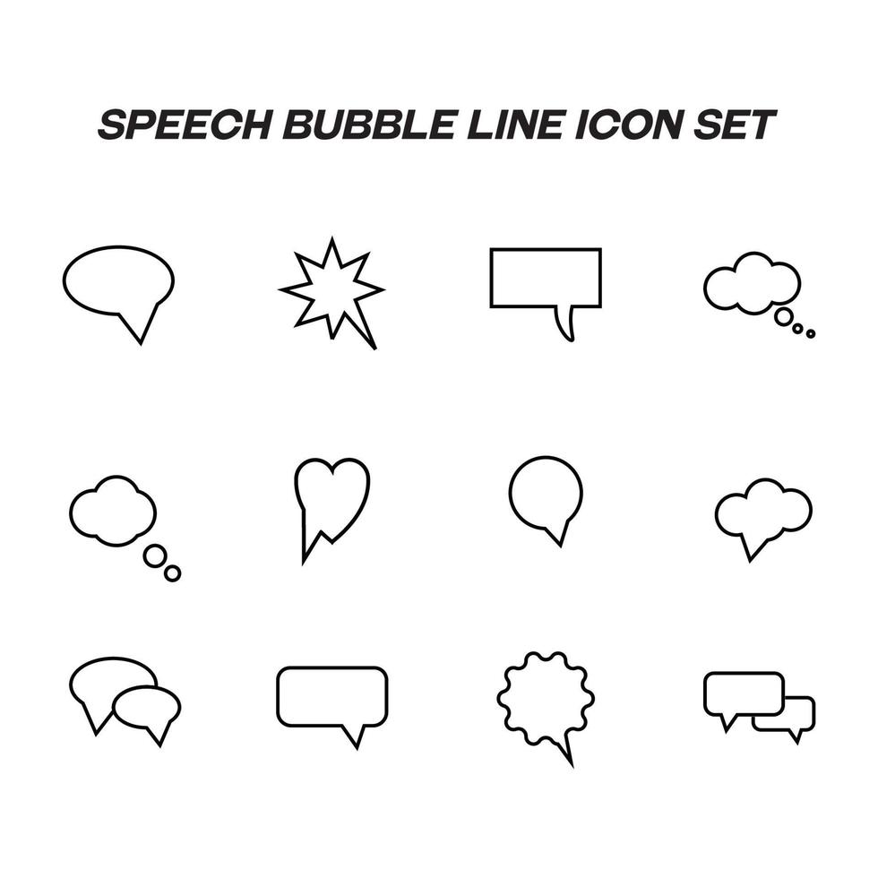 tecken och symboler begrepp. olika linje ikoner av Tal bubblor. redigerbar slag. vektor tecken för webb webbplatser, appar, banderoller etc