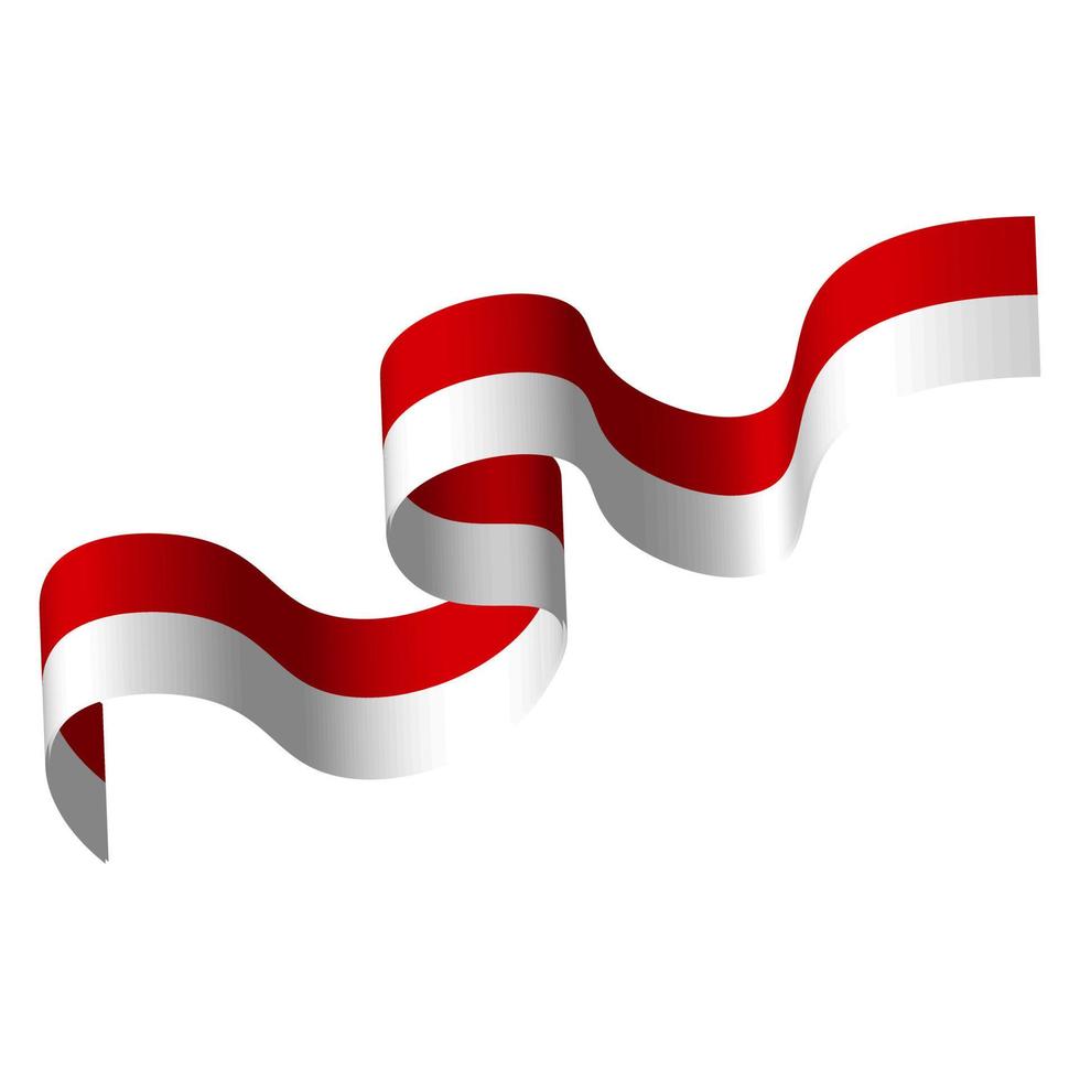 indonesiska flagga, vektor illustration på vit bakgrund