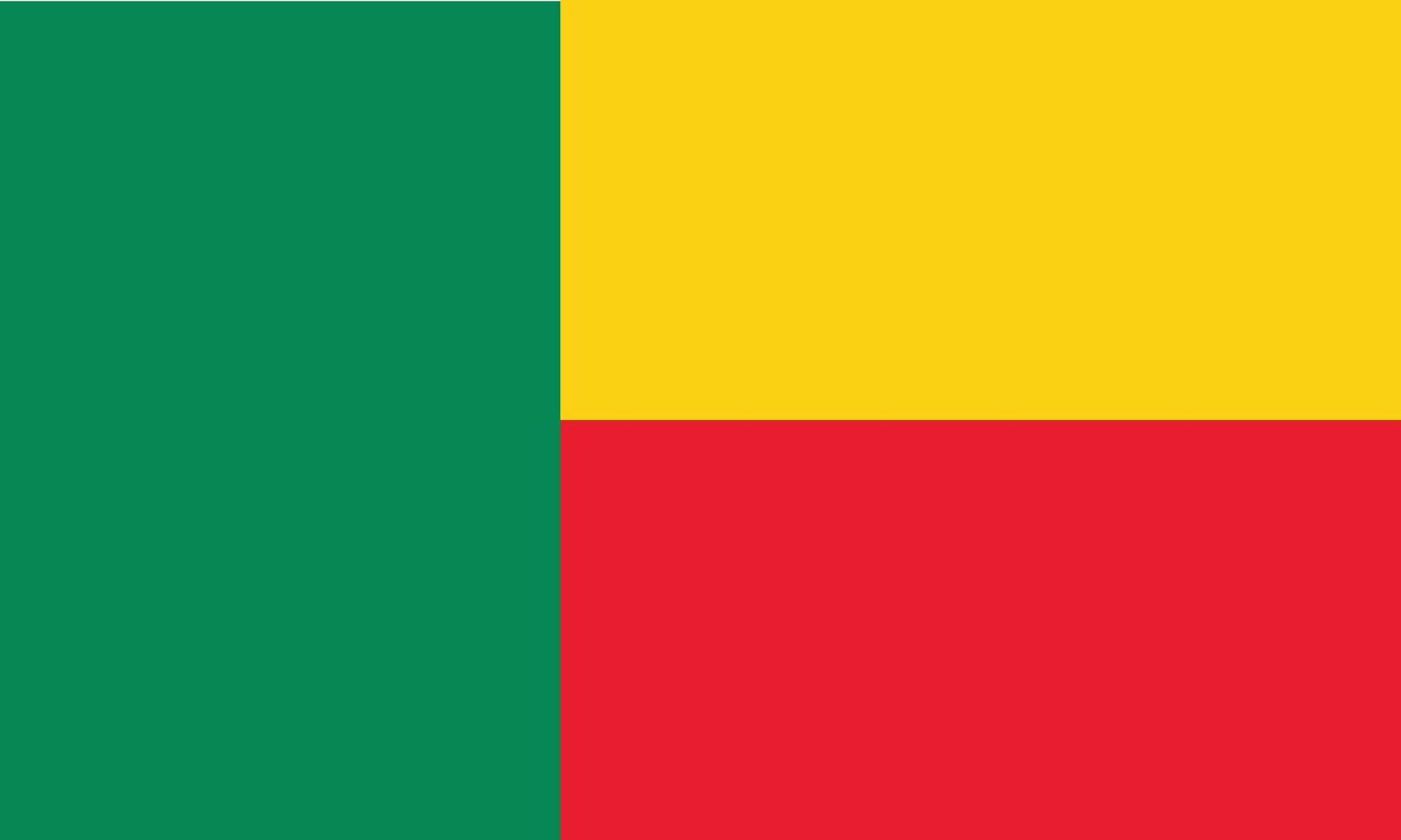 de nationell flagga av benin med korrekt andel och officiell Färg vektor