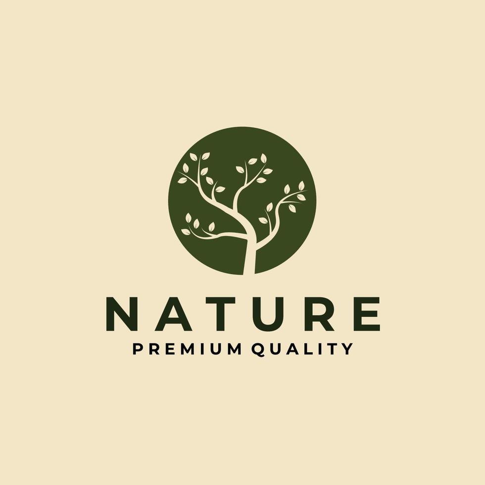 Natur, Baum, Abzeichen, Logo, Symbol, Vektor, Schablone, Design, Illustration vektor