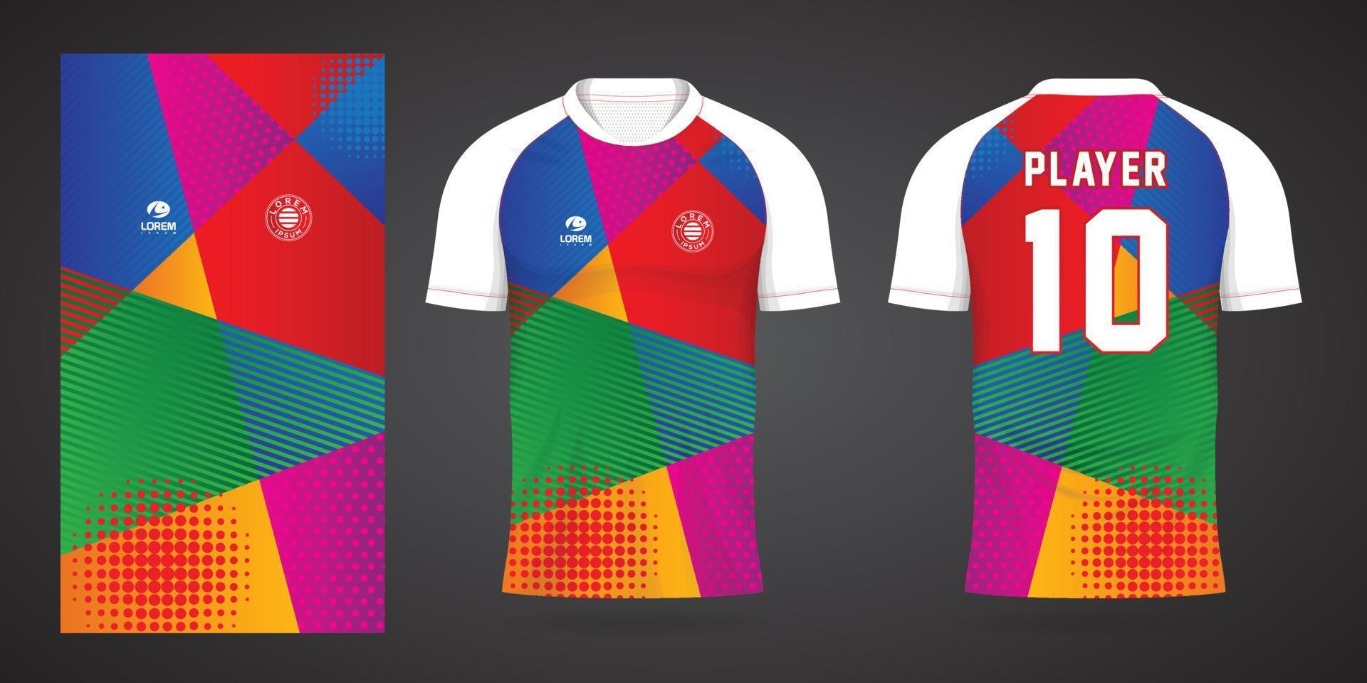 bunte Fußball-Trikot-Sport-Design-Vorlage vektor