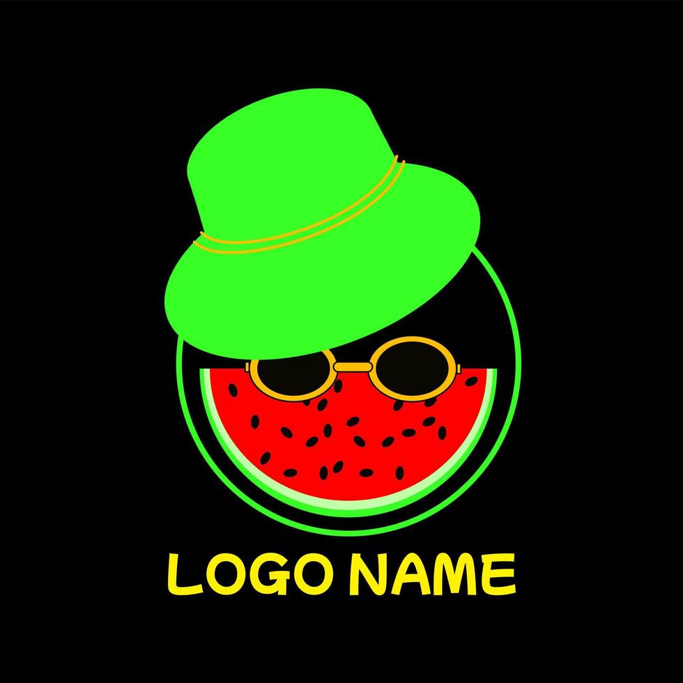 melon med hatt logotyp proffs vektor