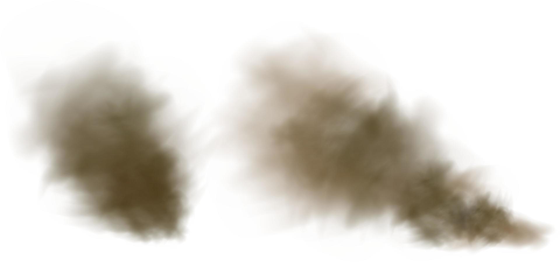 hintergrund einer wolke aus braunem staub und sand mit partikeln aus fliegendem trockenem sand und schmutz. vektor