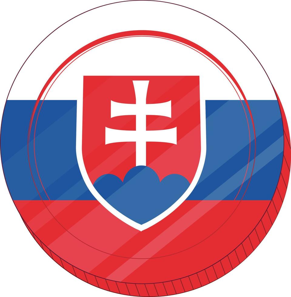 slovakia hand dragen flagga, slovakiska koruna hand dragen vektor