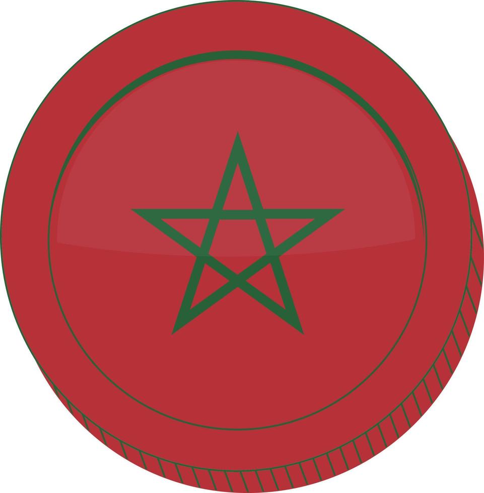 marokkanische handgezeichnete Flagge, marokkanischer Dirham handgezeichnet vektor