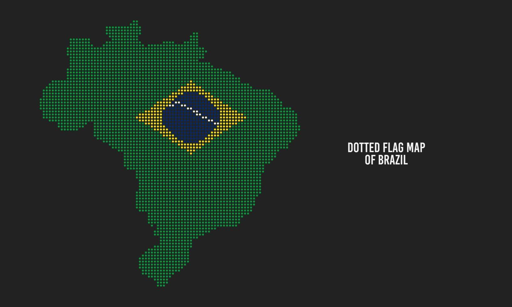 prickad flagga Karta av Brasilien vektor illustration på mörk bakgrund