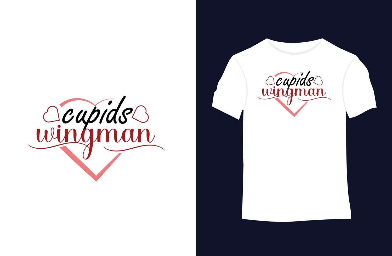 Valentinstag-Vektor-T-Shirt-Design mit Silhouetten, Typografie, Druck, Vektorillustration vektor