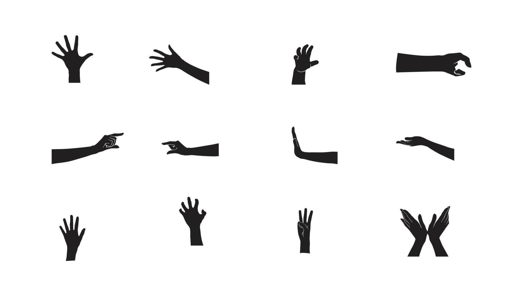 Hand-Silhouette-Sammlung kostenloser Vektor