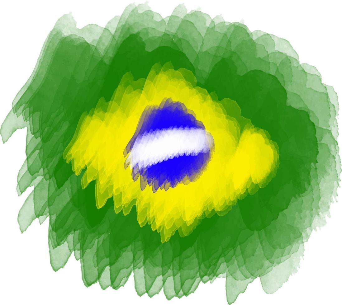 Abbildung Flagge von Brasilien Wasserfarbe vektor