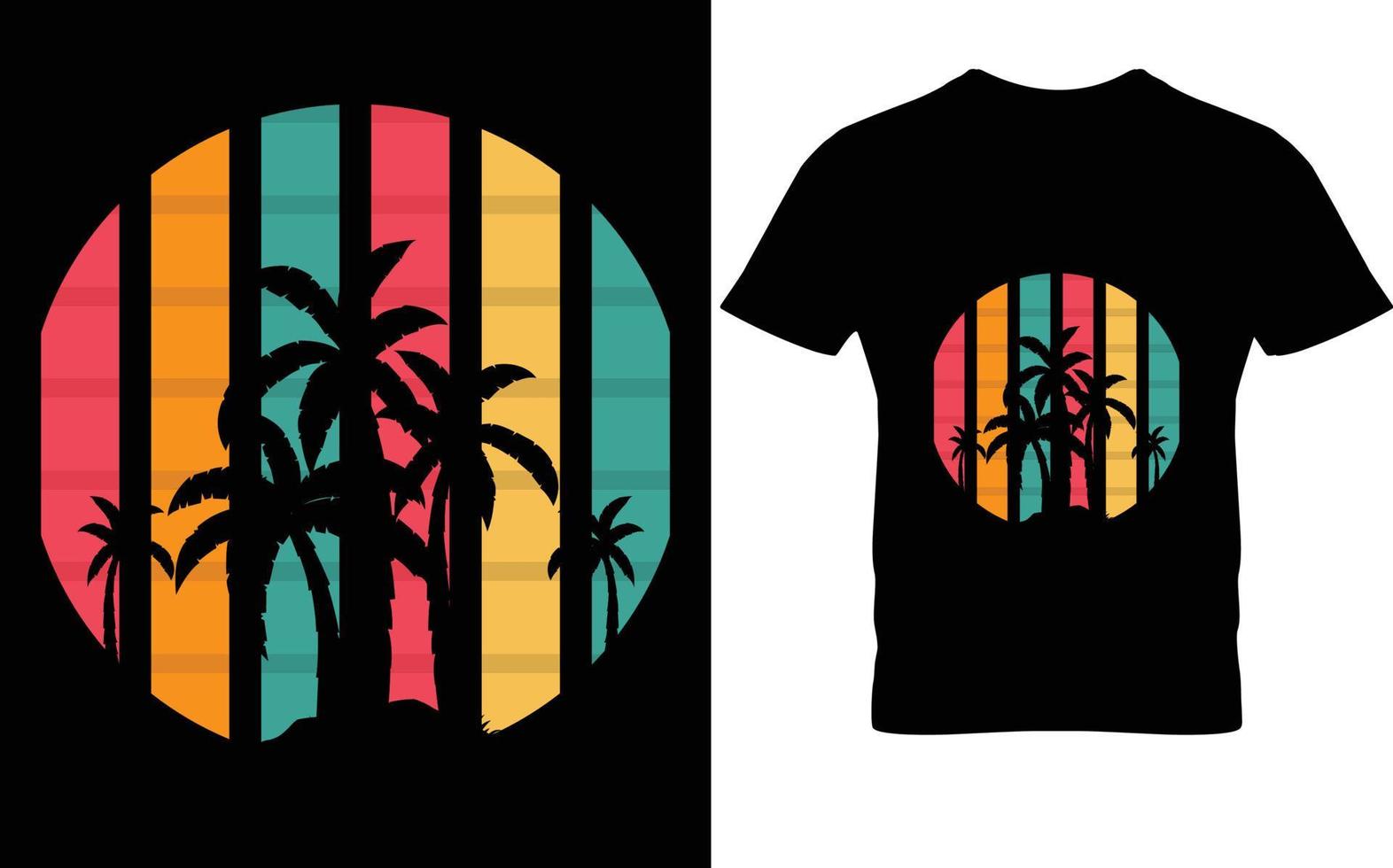 hawaii sommar retro årgång landskap t skjorta design vektor