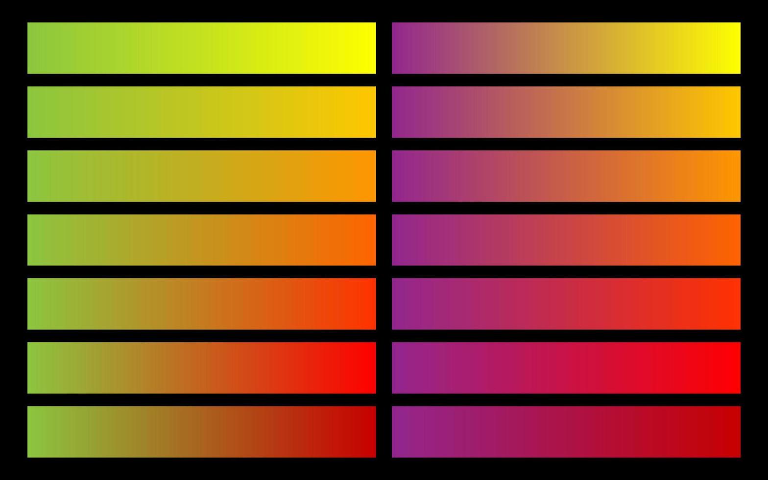 moderne Farbpalette. beliebte Farben. Farbkarte. Vektor eps 10. futuristische Farbverlaufsmuster.