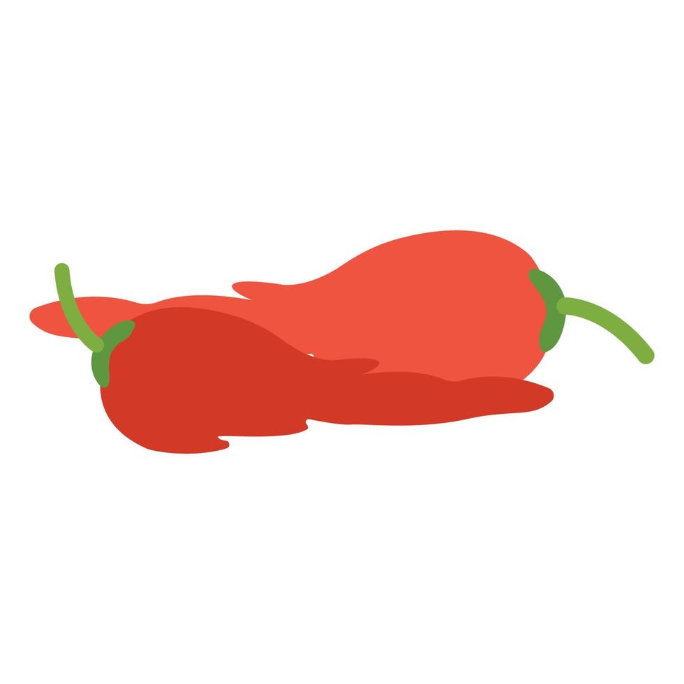 två röd chili paprika, vektor teckning, platt design illustration