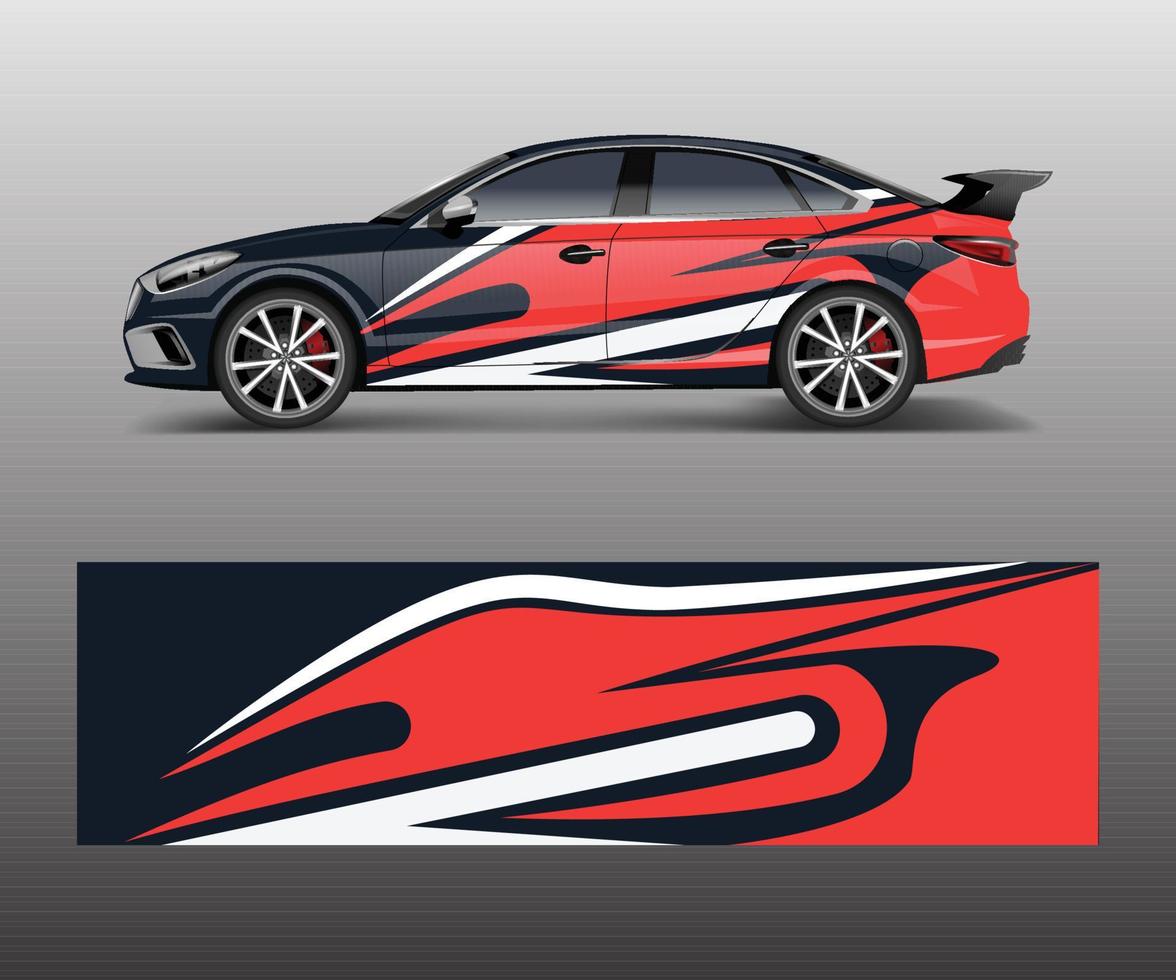 abstrakter Renngrafikvektor für Sportwagen-Wrap-Design vektor