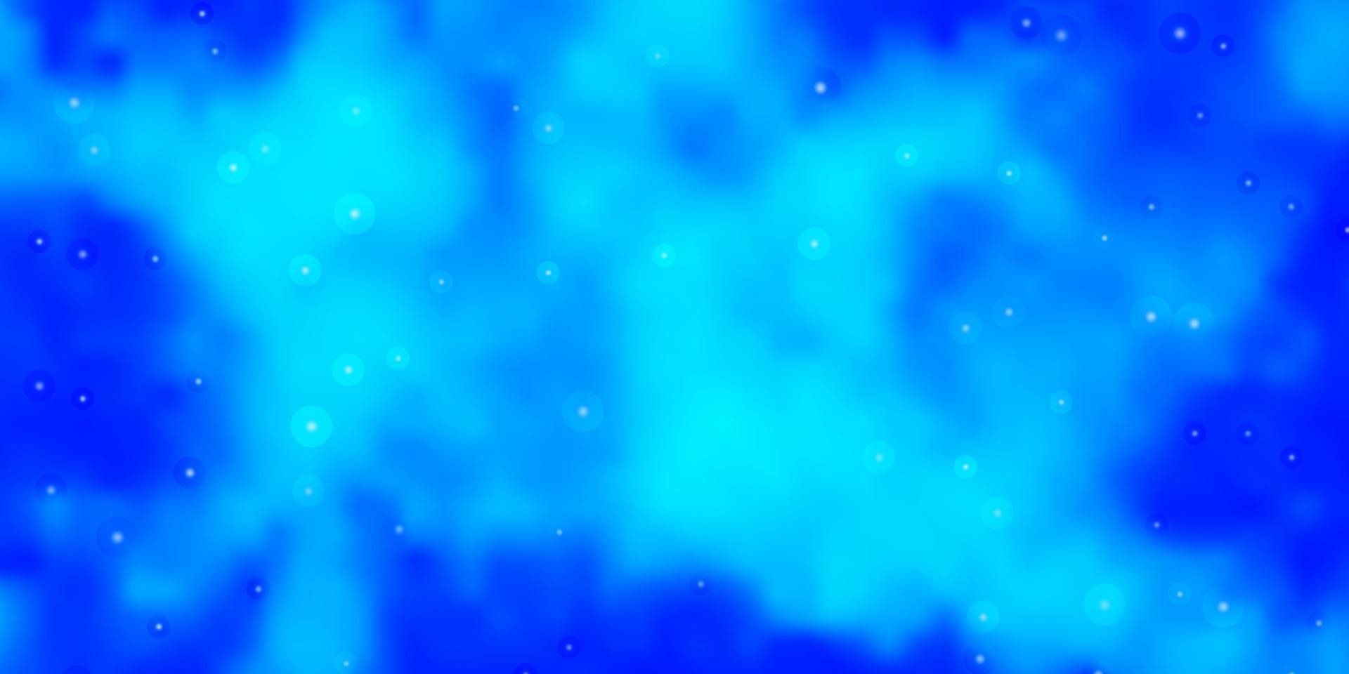 hellblaue Vektorschablone mit Neonsternen. vektor