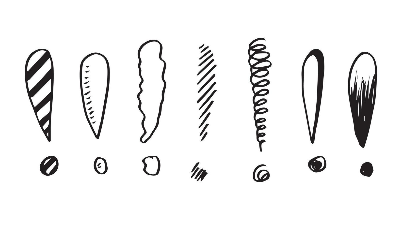 Bild des Ausrufezeichen-Symbols im Doodle-Stil auf weißem Hintergrund. vektor