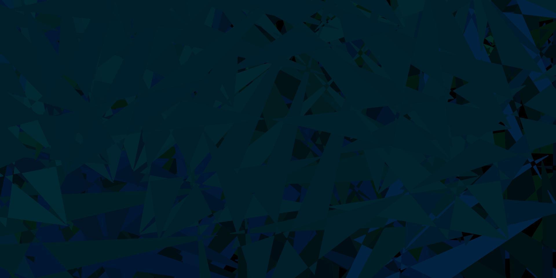 dunkelblauer, grüner Vektorhintergrund mit Dreiecken. vektor