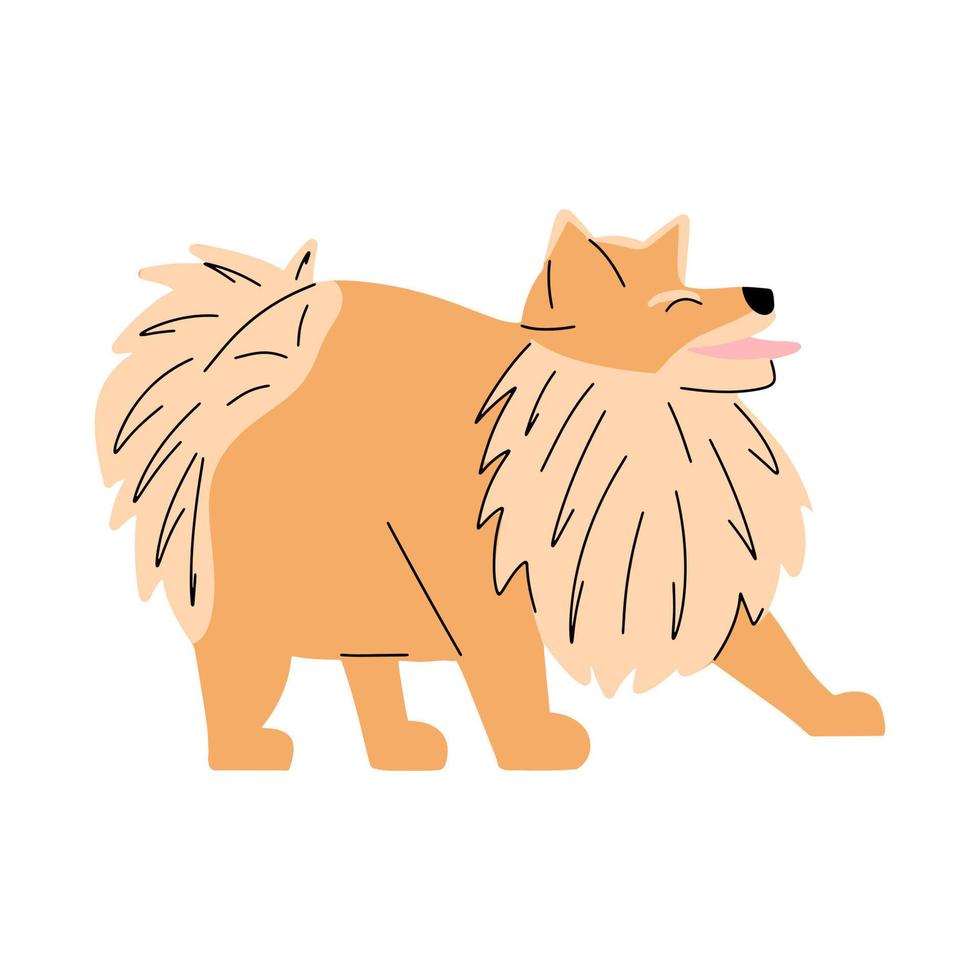 söt hund är gående. vektor illustration i platt stil