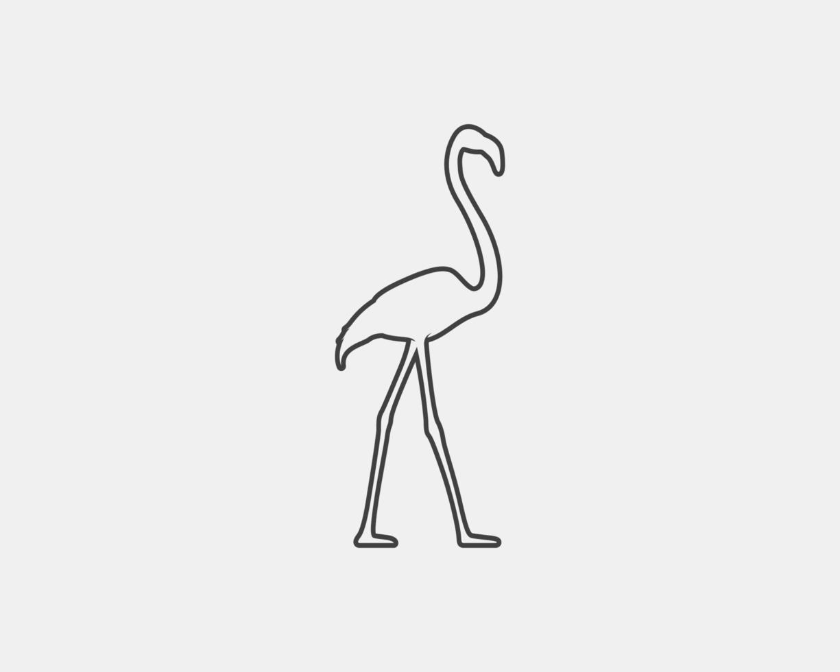flamingo översikt vektor silhuett