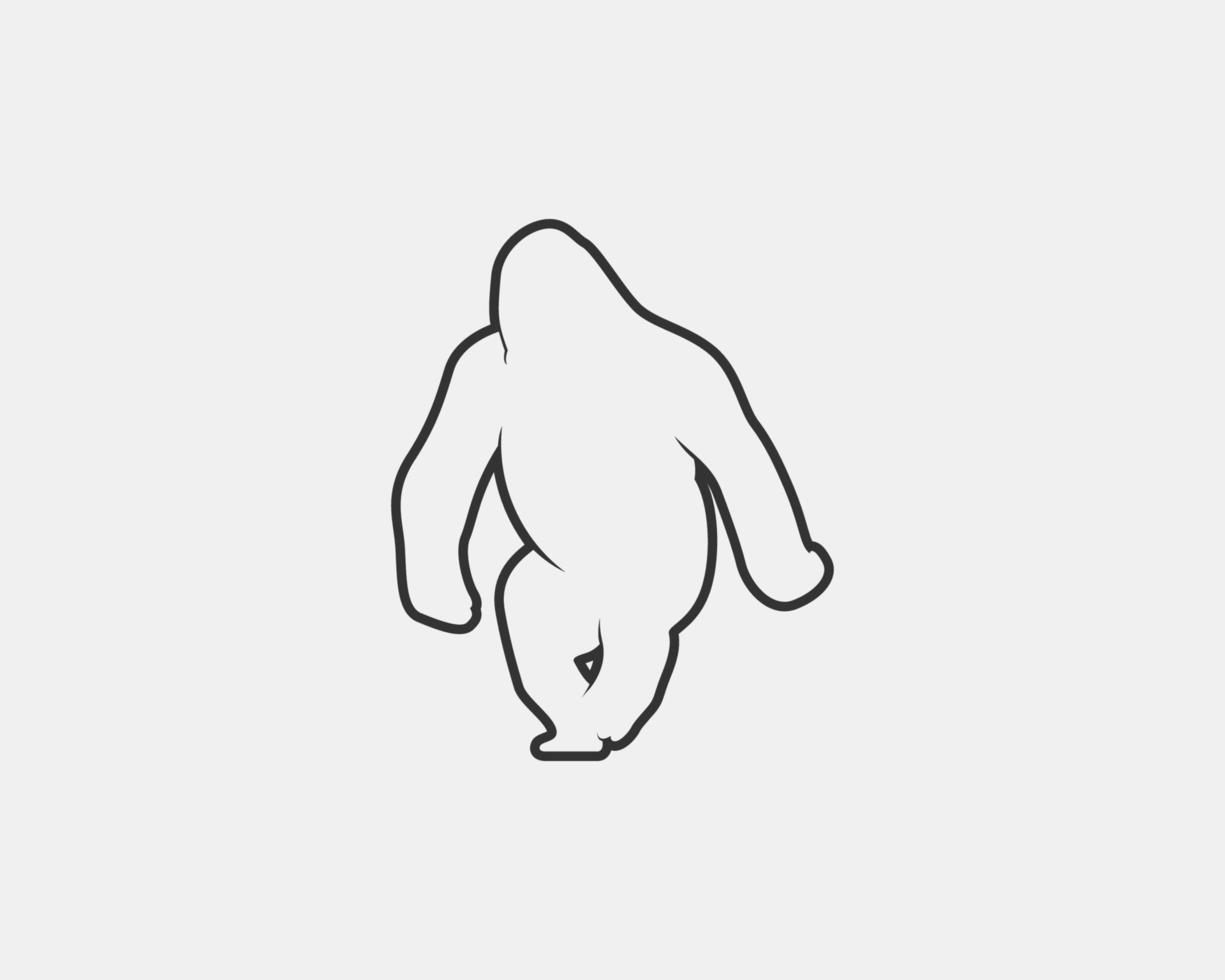 Gorilla-Umrissvektorsilhouette vektor