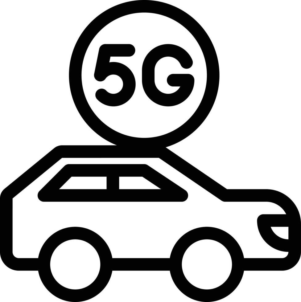 Vektorillustration des Autos 5g auf einem Hintergrund Premium-Qualitätssymbole Vektorsymbole für Konzept und Grafikdesign. vektor