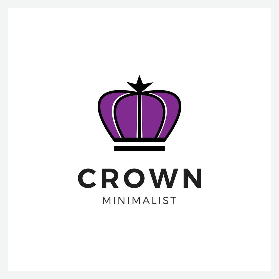 krona logotyp och symbol mall illustration ikon modern och minimalistisk vektor