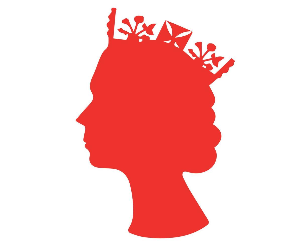 elizabeth queen gesicht porträt britisch vereinigtes königreich 1926 2022 national europa land vektorillustration abstraktes design rot vektor