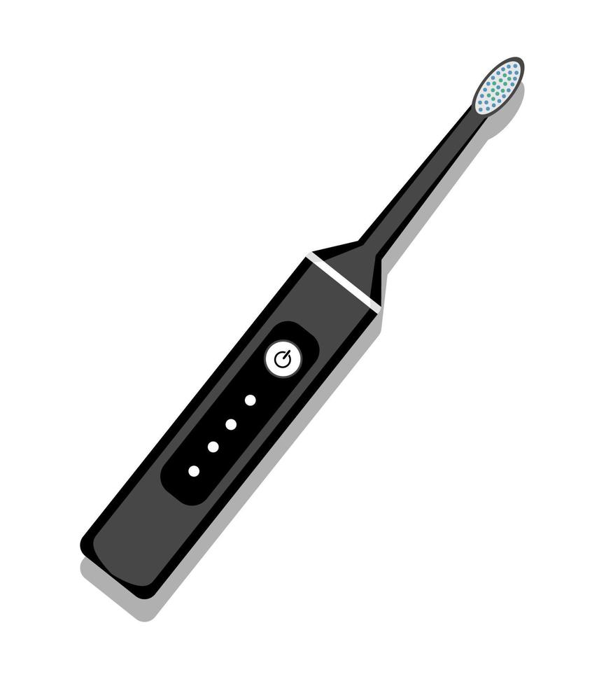 elektrische Zahnbürste-Symbol isoliert auf weißem Hintergrund. Element zum Reinigen der Zähne. Abbildung der Zahnmedizinausrüstung. Vektor-Zahnpflege-Tool im flachen Stil. vektor