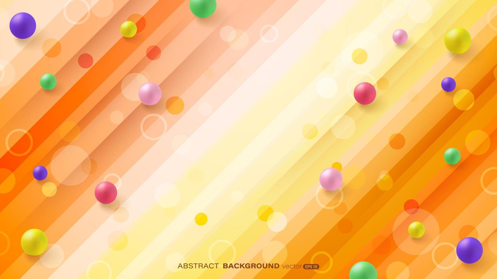 abstrakte geometrische diagonale Farbform mit buntem Kugelhintergrund. fließende Geometriekomposition vektor