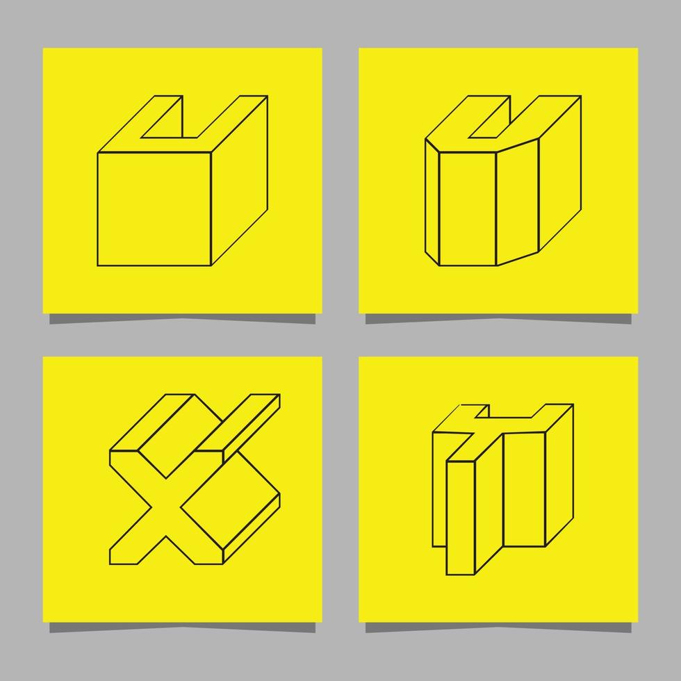 Alphabet-Logo mit geometrischen Formen auf Papier gezeichnet vektor