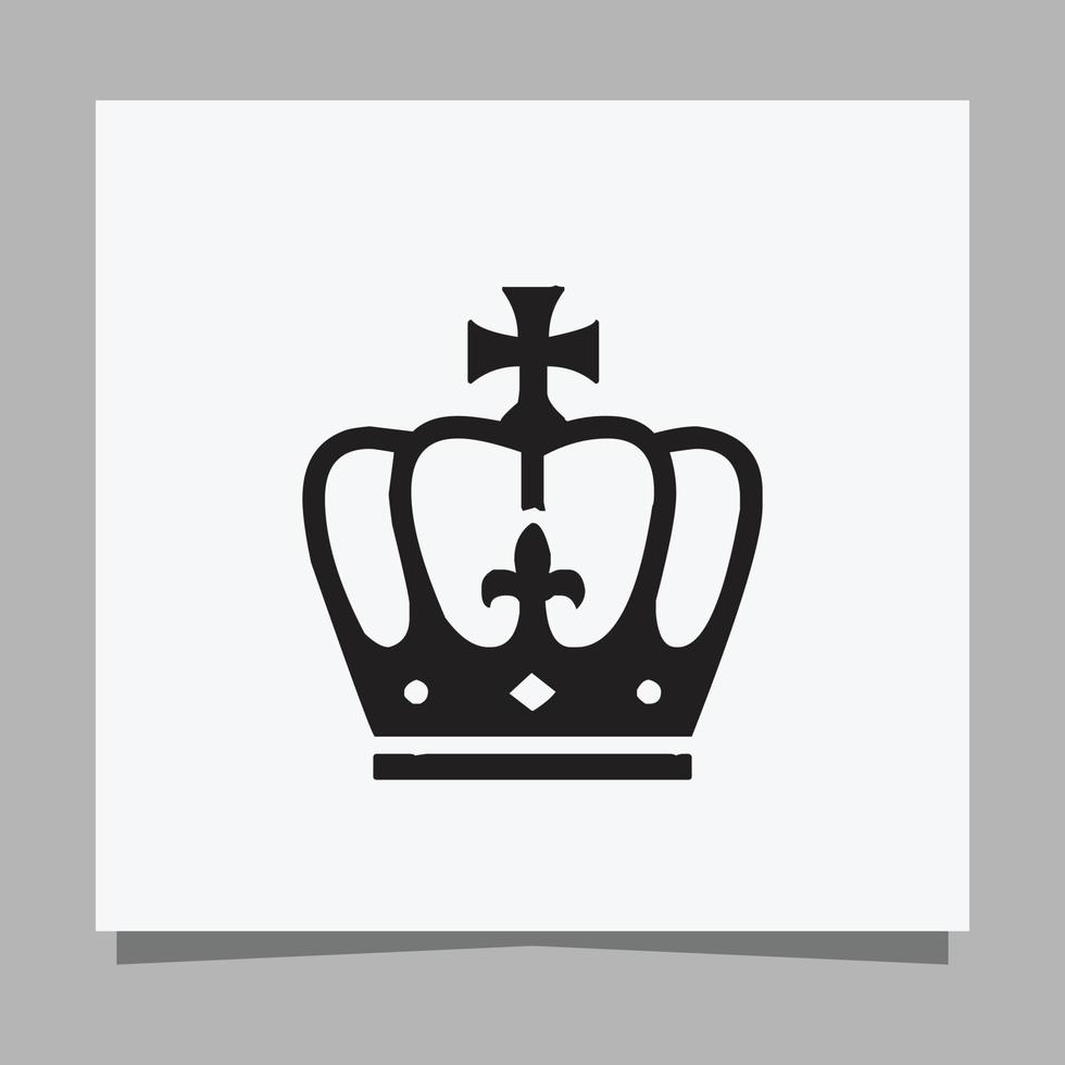 Logo Illustration Vektorbild der Königskrone handgezeichnet auf weißem Papier vektor