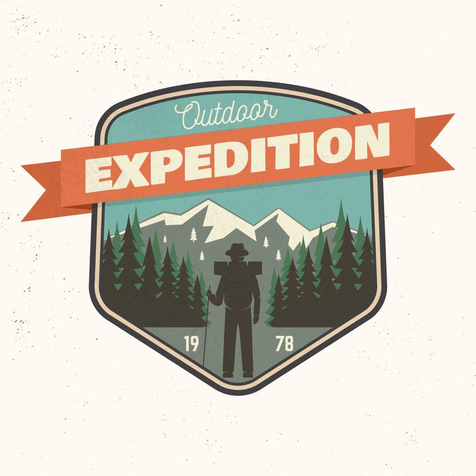 Outdoor-Expeditionspatch. Vektor-Illustration. vektor