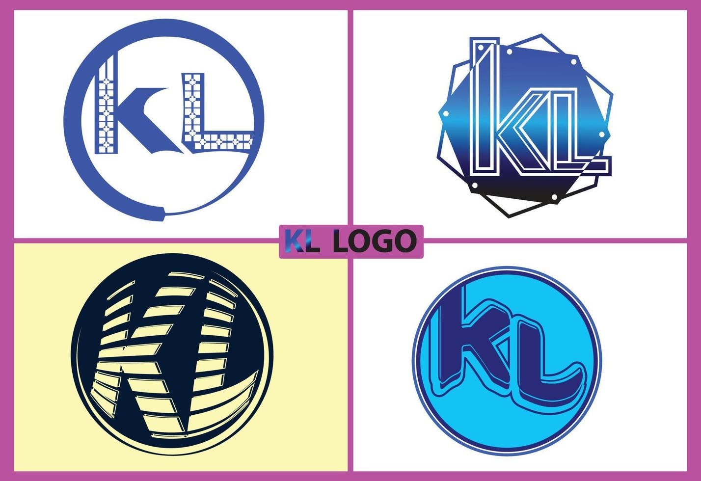 kl brev logotyp och ikon design mall vektor