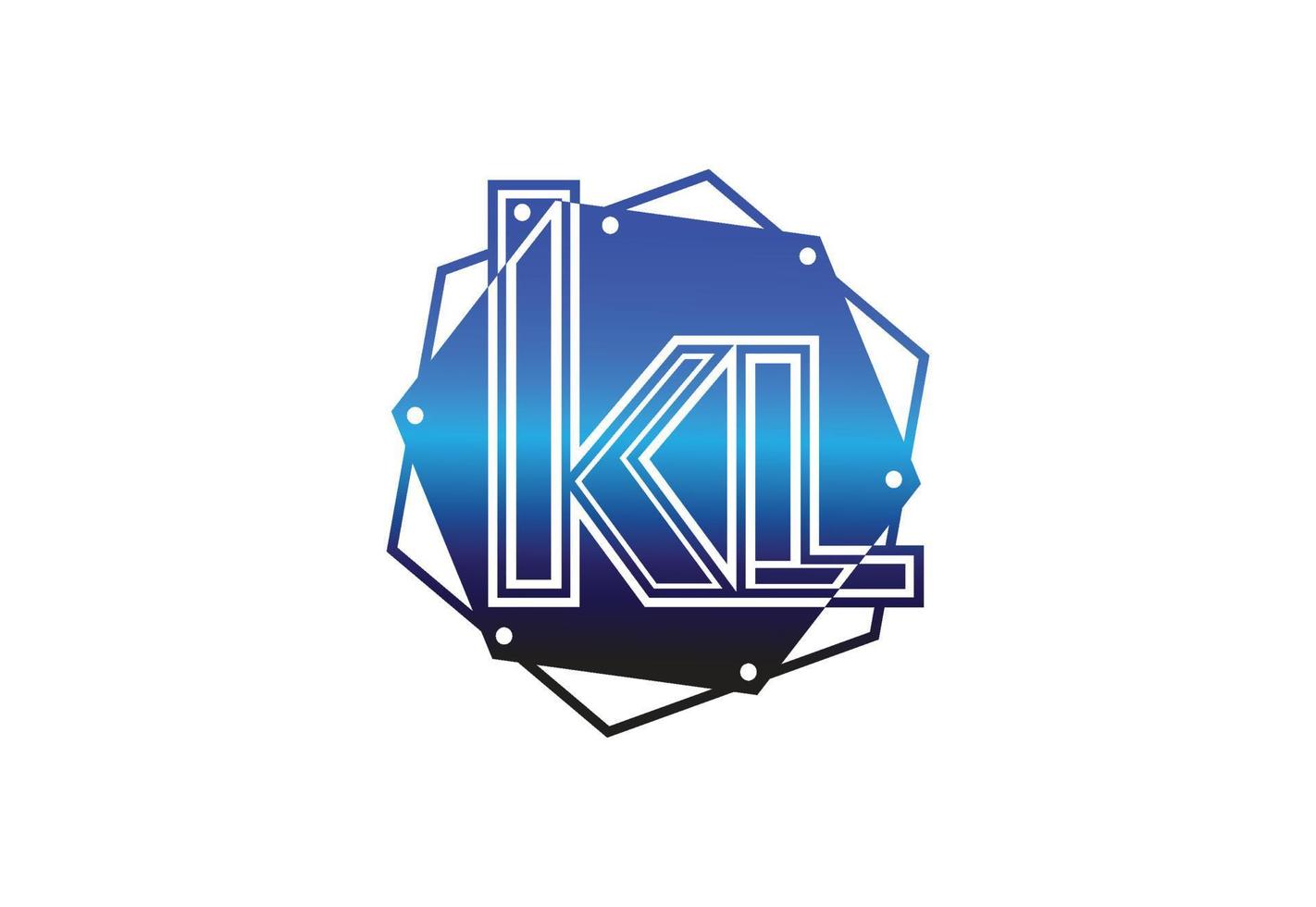 kl-Brief-Logo und Icon-Design-Vorlage vektor