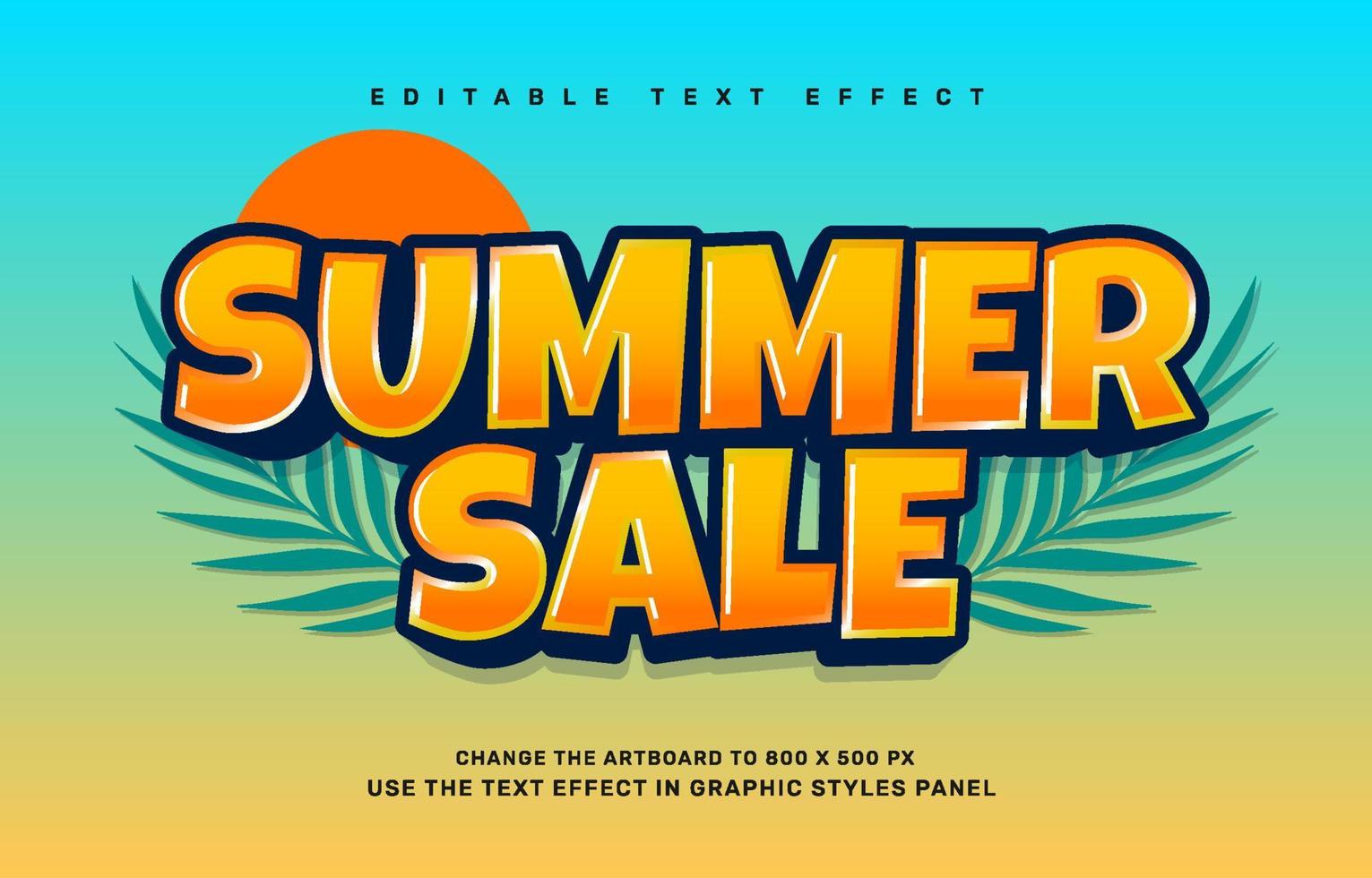 sommar försäljning redigerbar text effekt mall vektor