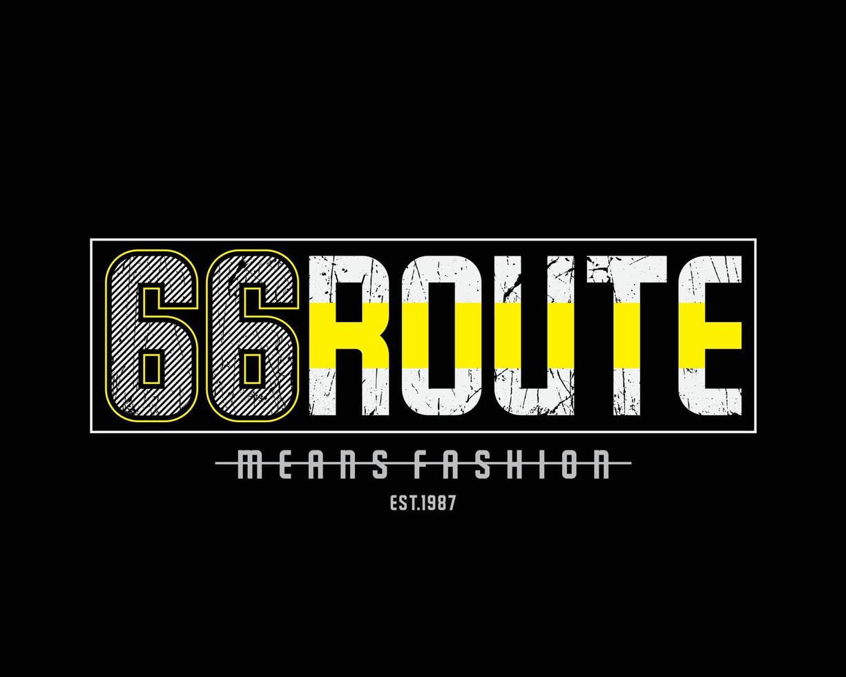 Route 66 T-Shirt und Bekleidungsdesign vektor