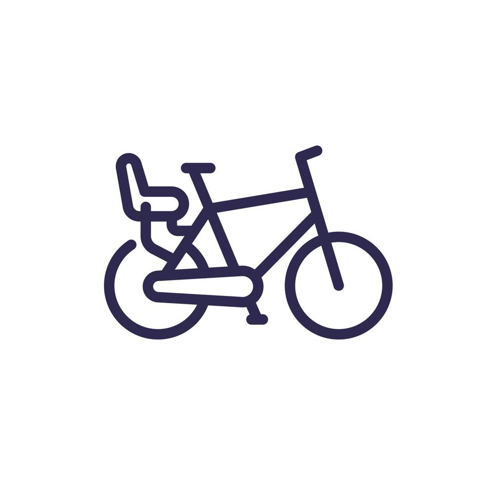 Kindersitz für das Symbol der Fahrradlinie vektor