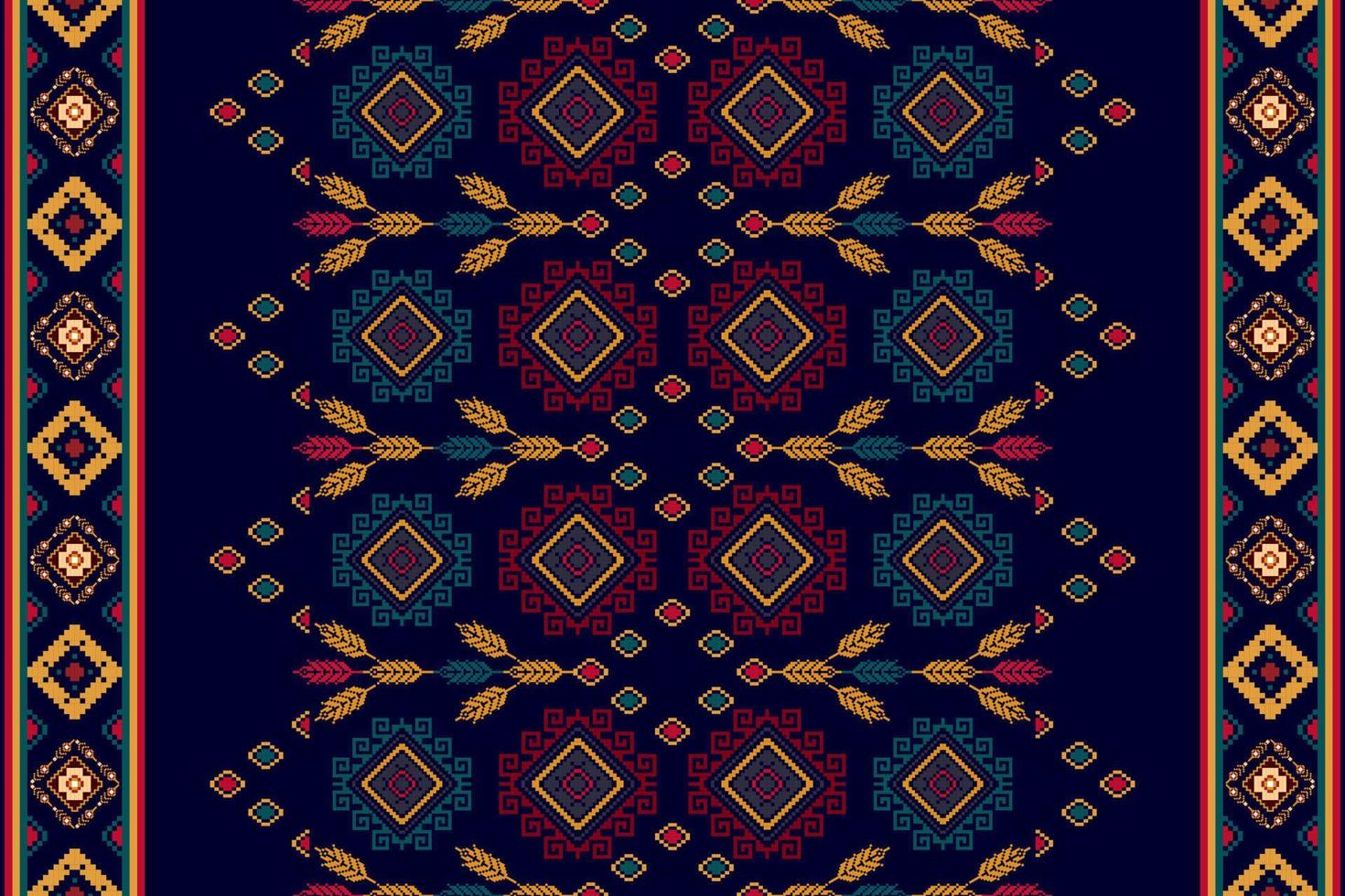 ikat etnisk ungerska putsa folk mönster design. aztec tyg matta boho mandalas textil- dekor tapet. stam- inföding motiv blomma traditionell broderi vektor illustrerade