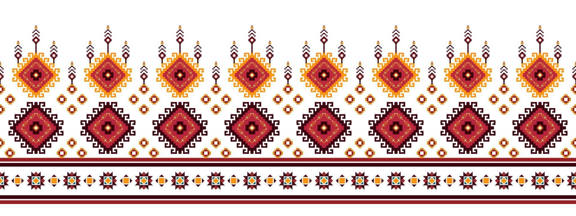 ikat etnisk ungerska putsa folk mönster design. aztec tyg matta boho mandalas textil- dekor tapet. stam- inföding motiv blomma traditionell broderi vektor illustrerade