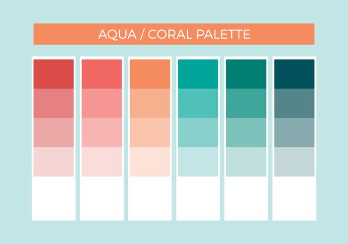 Gratis Aqua Coral Vector Palette