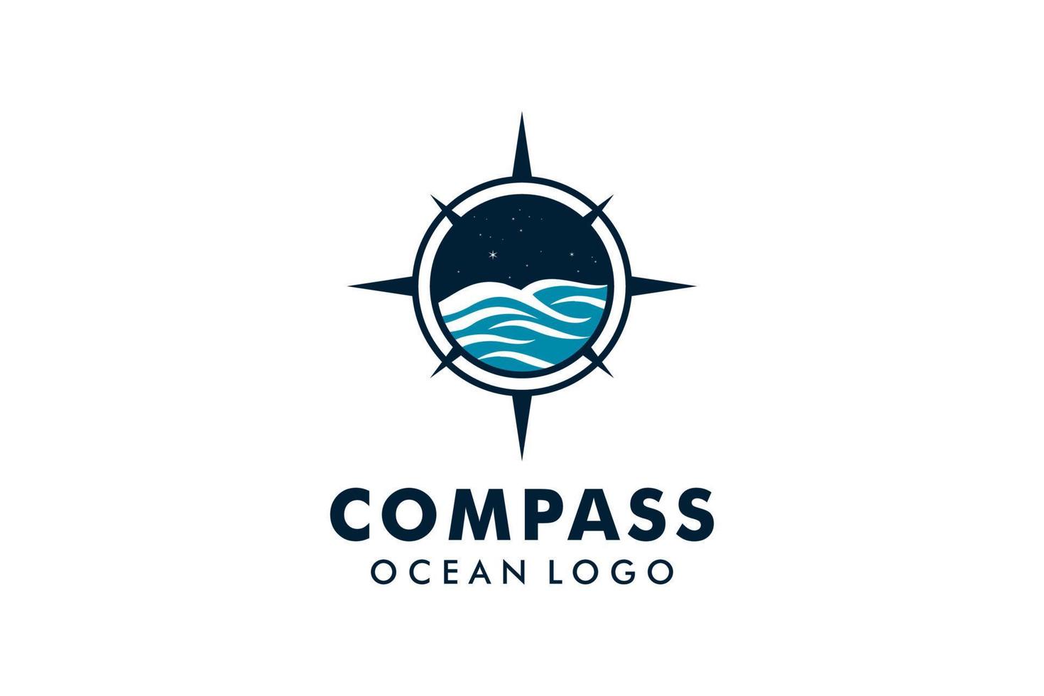 kompass och hav eller hav symbol logotyp mall vektor
