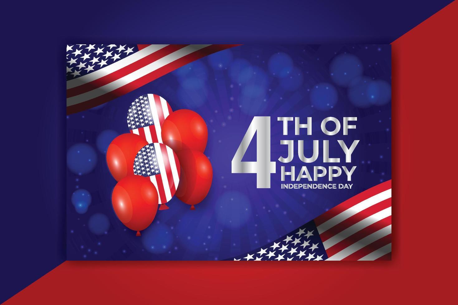4. Juli Happy Independence Day Hintergrund Banner Design vektor